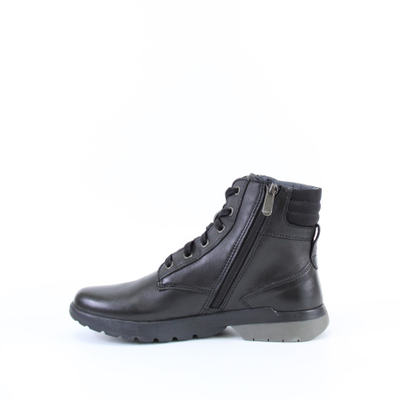 Ботинки чёрные кожаные с замком и шнурком MARCO TOZZI 